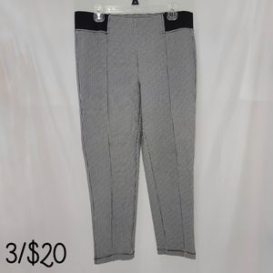 Terra & Sky Houndstooth Black & White Stretch Pants Bottoms Leggings 14W